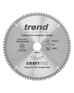 CSB/AP25480 - Craft saw blade aluminium and plastic 254 x 80 teeth x 30