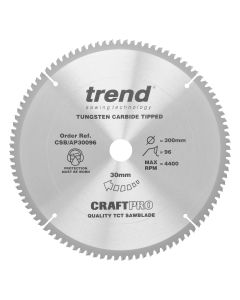CSB/AP30096 - Craft saw blade aluminium and plastic 300 x 96 teeth x 30