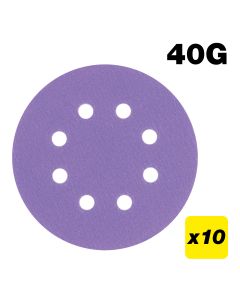 AB/125/40Z - 125mm 40G Random Orbital Sanding Disc, 10 Pack