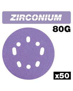 AB/125/80Z/B - Zirconium Random Orbital Sanding Disc 50pc 125mm 80 grit