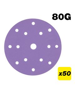 AB/150/80Z/B - 150mm 80G Random Orbital Sanding Disc, 50 Pack