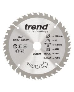 CSB/14036T - Trend Wood Cordless Circular Saw Blade 140mm x 20mm x 36T