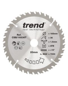 CSB/16536T - Trend Wood Cordless Circular Saw Blade 165mm x 20mm x 36T