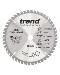 CSB/16548T - Trend Wood Cordless Circular Saw Blade 165mm x 20mm x 48T