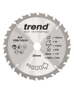 CSB/18524 - Trend Wood Cordless Circular Saw Blade 185mm x 20mm x 24T