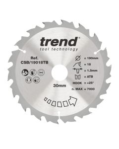 CSB/19018TB - Trend Wood Cordless Circular Saw Blade 190mm x 30mm x 18T
