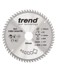CSB/19060TB - Trend Wood Cordless Circular Saw Blade 190mm x 30mm x 60T
