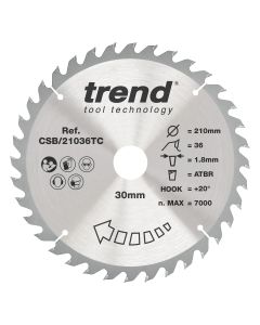 CSB/21036TC - Trend Wood Cordless ATBR Circular Saw Blade 210mm x 30mm x 36T