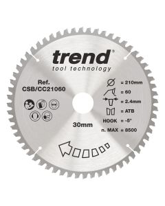 CSB/CC21060 - Trend Wood Mitre Saw Blade 210mm x 30mm x 60T