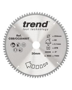 CSB/CC25480T - Trend Wood Cordless Mitre Saw Blade 254mm x 30mm x 80T