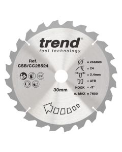 CSB/CC25524 - Trend Wood Mitre Saw Blade 255mm x 30mm x 24T