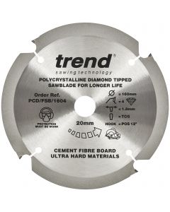 PCD/FSB/1604 - Fibreboard sawblade PCD 160mm x 4T x 20mm