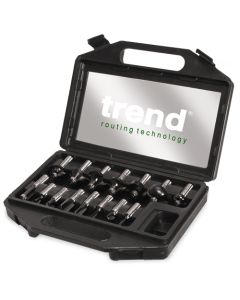 SET/SS9X12MMTC - Trend 15 piece 12mm shank TCT Router Cutter Set - ideal starter / entry level set for heavy 12mm collet routers