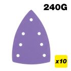 AB/DET1/240A - 100 x 150mm 7-Hole 240G Detail Sanding Pad, 10 Pack